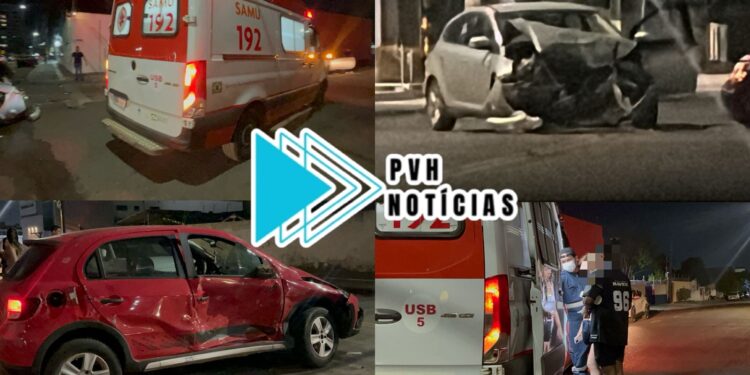 URGENTE: Carro capota em grave acidente e casal fica ferido no centro