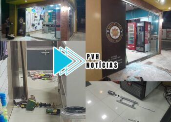 NA MADRUGADA: Ladrão usa martelo para quebrar porta de vidro e faz arrastão em tabacaria na capital