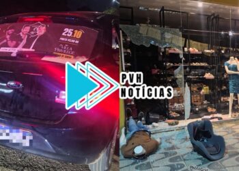 OUSADOS: Criminosos roubam carro aplicativo, furtam loja Mega Modas e trocam tiros com a PM no Orgulho do Madeira