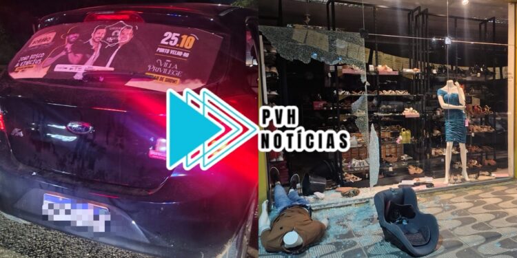 OUSADOS: Criminosos roubam carro aplicativo, furtam loja Mega Modas e trocam tiros com a PM no Orgulho do Madeira