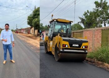 Vereador Márcio Pacele acompanha início da pavimentação no bairro Parque Amazônia