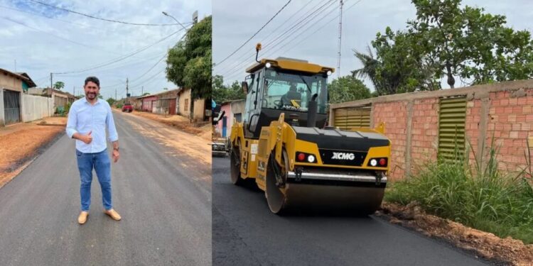 Vereador Márcio Pacele acompanha início da pavimentação no bairro Parque Amazônia