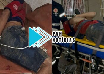 ATUALIZADA: Suspeito de mexer com crianças é amarrado e surrado pela facção no Orgulho do Madeira