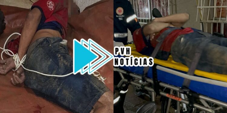 ATUALIZADA: Suspeito de mexer com crianças é amarrado e surrado pela facção no Orgulho do Madeira