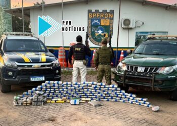 BR-364: Ação conjunta entre BPFron e PRF apreende mais de 100kg de drogas com traficante em Porto Velho