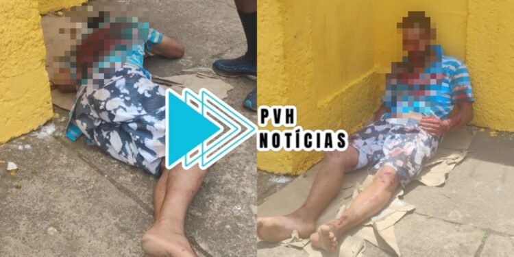 URGENTE: Homem é atacado a pauladas, pedradas e facada por causa de comida no centro