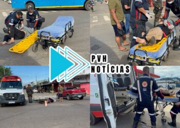 URGENTE: Gestante de 8 meses sofre grave acidente de moto no centro