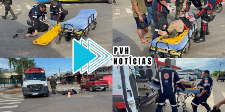 URGENTE: Gestante de 8 meses sofre grave acidente de moto no centro