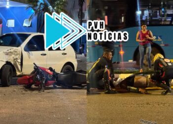 ATUALIZADA: Motoboy fica gravemente ferido em acidente com veículo da Sesau na zona sul