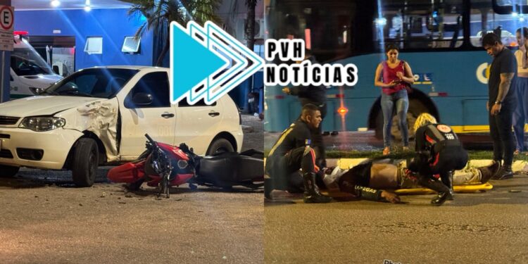 ATUALIZADA: Motoboy fica gravemente ferido em acidente com veículo da Sesau na zona sul