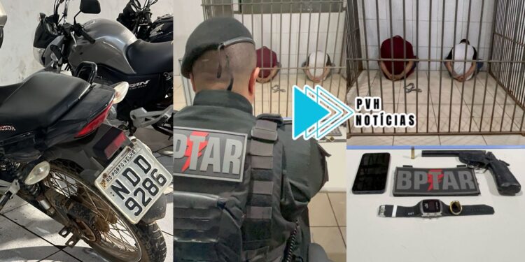 URGENTE: BPTAR evita roubos e prende dupla com arma e moto roubada