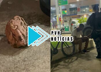 URGENTE: Homem leva pedrada no rosto durante discussão no centro