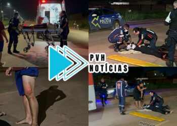 URGENTE: Casal em moto sofre queda após atropelar cachorro na zona leste