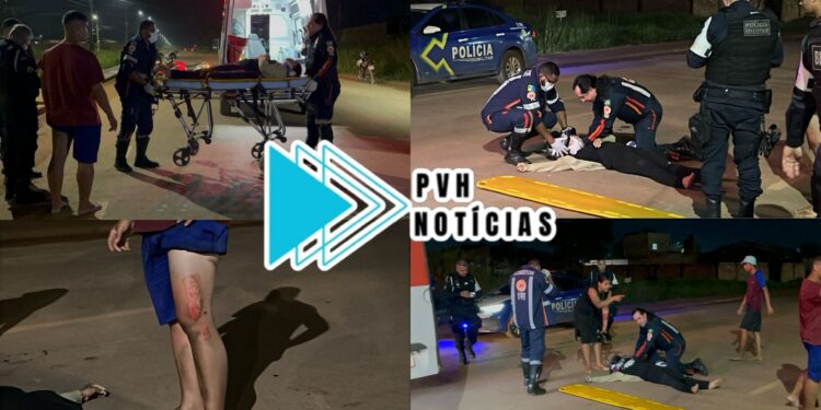 URGENTE: Casal em moto sofre queda após atropelar cachorro na zona leste