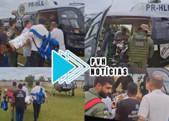 AÇÃO RÁPIDA: Trabalhador é socorrido de helicóptero após queda de telhado em escola municipal