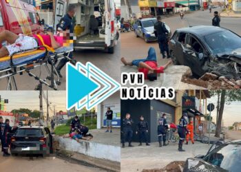 URGENTE: Carro passa direto em curva e cinco pessoa ficam feridas na zona sul