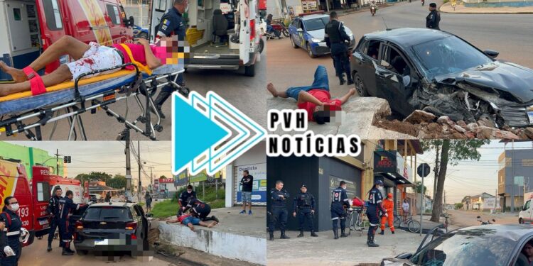 URGENTE: Carro passa direto em curva e cinco pessoa ficam feridas na zona sul