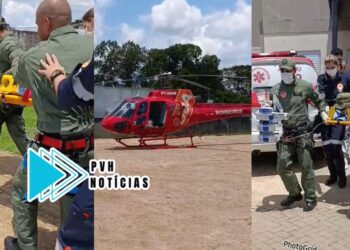 ATUALIZADA: Criança de 2 anos vítima de grave acidente é socorrida em helicóptero dos Bombeiros