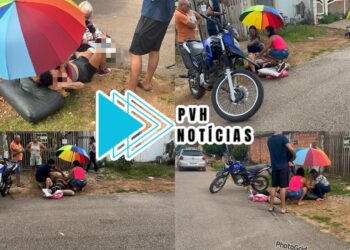 MAIS UMA: Passageira de moto sofre fratura exposta em grave acidente na zona sul