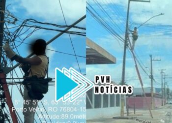 GATO: Homem é flagrado fazendo ligação clandestina de energia no centro de Porto Velho