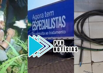 TROPEÇOU E CAIU: Suspeito de furtar fios do caminhão do SUS é preso depois de bater a cabeça
