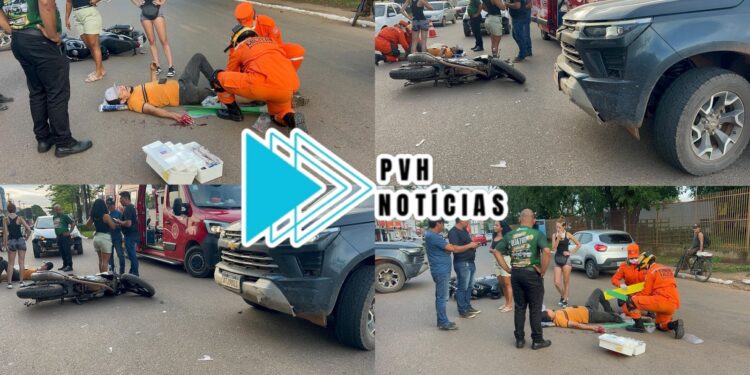URGENTE: Motociclista sofre fratura em acidente com S10 na Rio de Janeiro