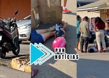 Motociclista foge depois de causar acidente e deixar mulher com fratura exposta na zona sul