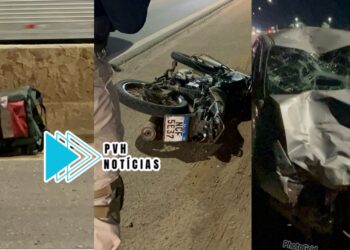 URGENTE: Motoboy tenta passar pela mureta e acaba atropelado por carro na BR-364