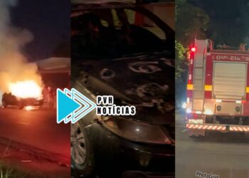 URGENTE: Carro é atingido por incêndio no bairro Nova Porto Velho