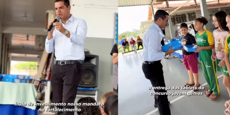 Deputado Cássio Gois entrega tablets e anuncia novos investimentos na educação em Cacoal