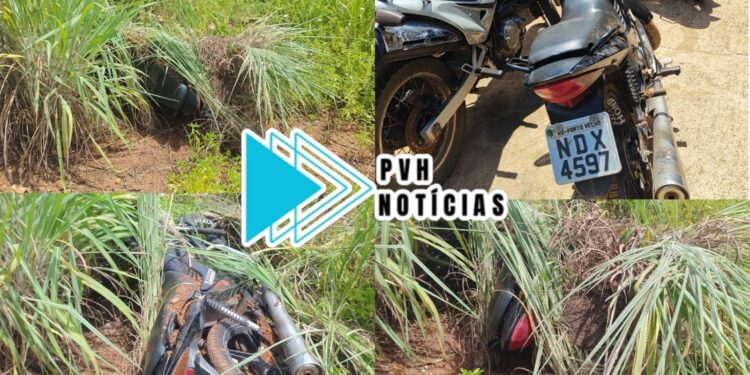 RECUPERADA: PM recebe denúncia e encontra moto furtada em matagal no Cascalheira
