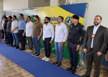 Deputado Alex Redano, participa da assinatura da ordem de serviço para construção do Centro de Treinamento das Forças de Segurança em Ariquemes