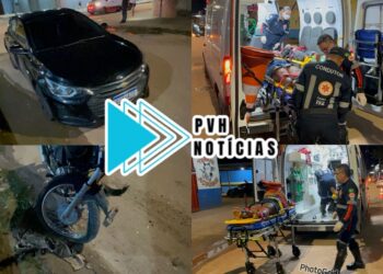 URGENTE: Casal fica ferido em grave acidente entre carro e moto na zona leste