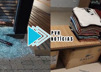 NA MADRUGADA: Bandidos invadem loja e furtam 300 camisas Salo na Calama
