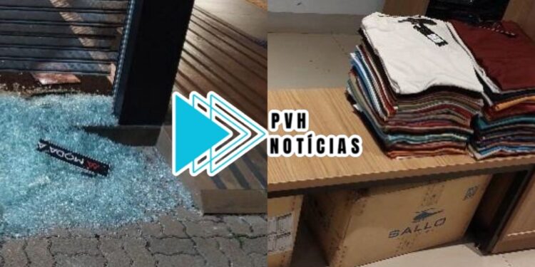NA MADRUGADA: Bandidos invadem loja e furtam 300 camisas Salo na Calama