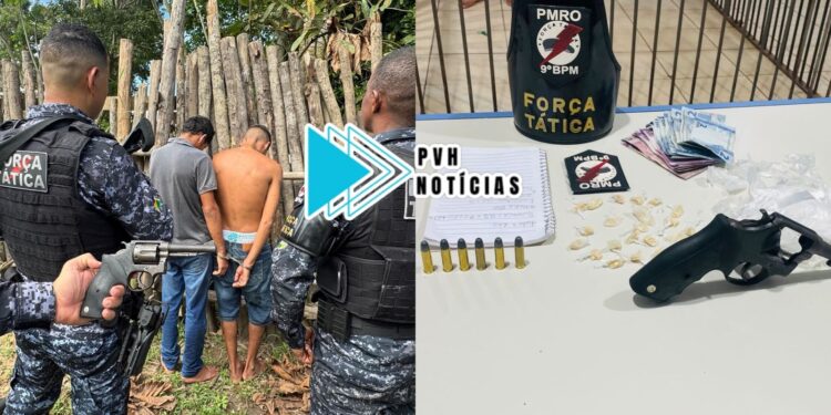 CERCO: Força Tática do 1º prende dupla com arma e drogas no centro