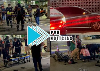 URGENTE: Motociclista quebra a perna em grave acidente no centro