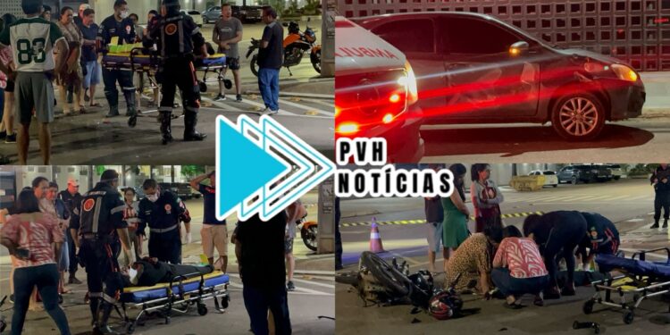 URGENTE: Motociclista quebra a perna em grave acidente no centro