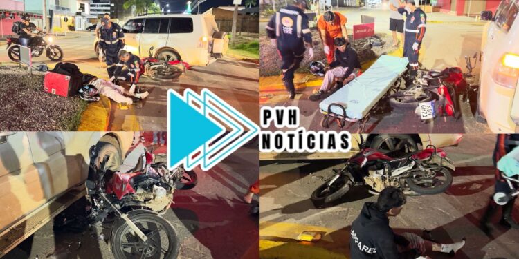 URGENTE: Grave acidente deixa motoboy ferido em rotatória no centro de Ji-Paraná