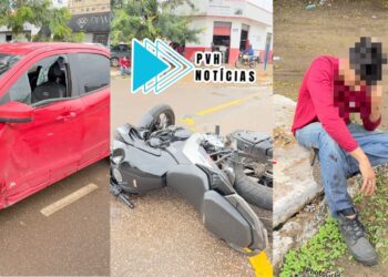 URGENTE: Carro invade preferencial e causa grave acidente com motociclista na Amazonas