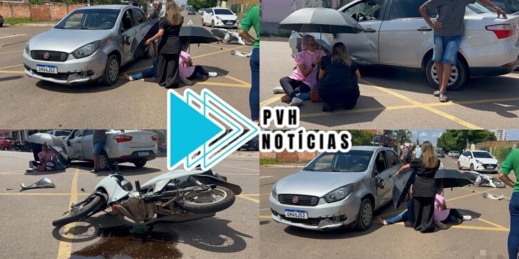 NO CENTRO: Motociclista invade preferencial e sofre grave acidente na Pinheiro Machado