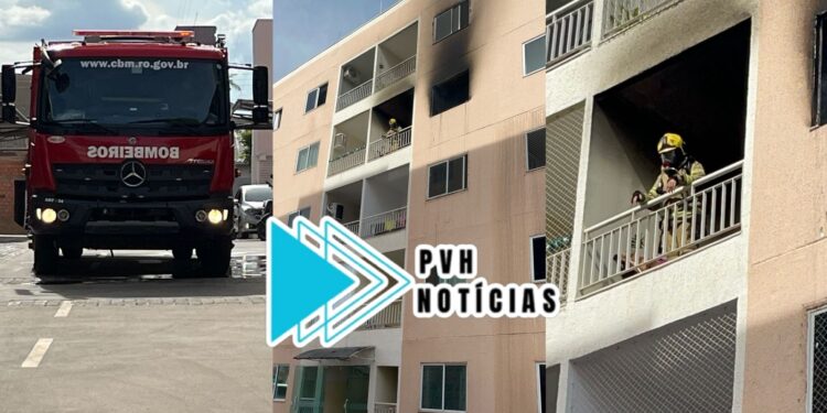 URGENTE: Incêndio em apartamento mobiliza o Corpo de Bombeiros na zona leste