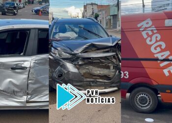 URGENTE: Acidente com capotamento deixa dois feridos no centro de Porto Velho