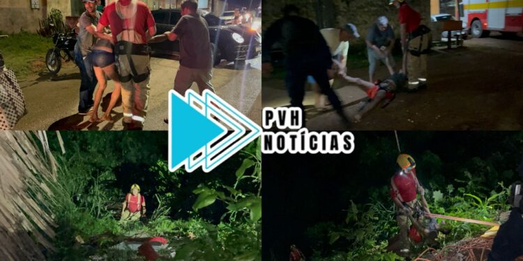 URGENTE: Corpo de Bombeiros resgata homem após queda em ribanceira na zona sul