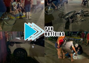 URGENTE: Motociclista fica em estado grave após carro invadir cruzamento e causar acidente na zona leste