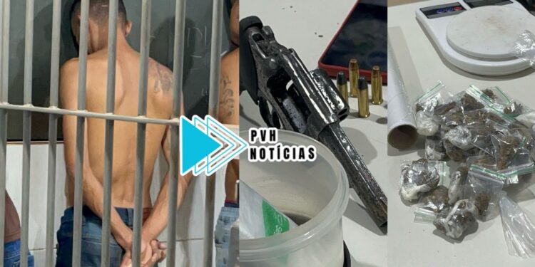 FLAGRANTE: Giro do BPTAR prende trio com drogas e arma em boca de fumo na zona leste