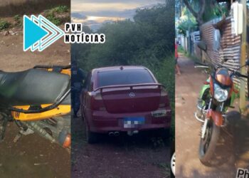 URGENTE: PM recupera carro e moto roubados durante assalto com reféns na zona leste