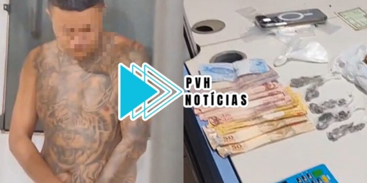 URGENTE: Criminoso é preso com arma e drogas na zona sul