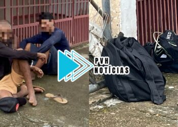 URGENTE: PM flagra dupla furtando fios elétricos de residência no centro de Porto Velho