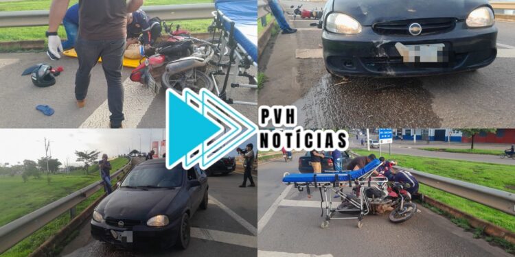 URGENTE: Motociclista inabilitado sobe viaduto na contramão e sofre grave acidente